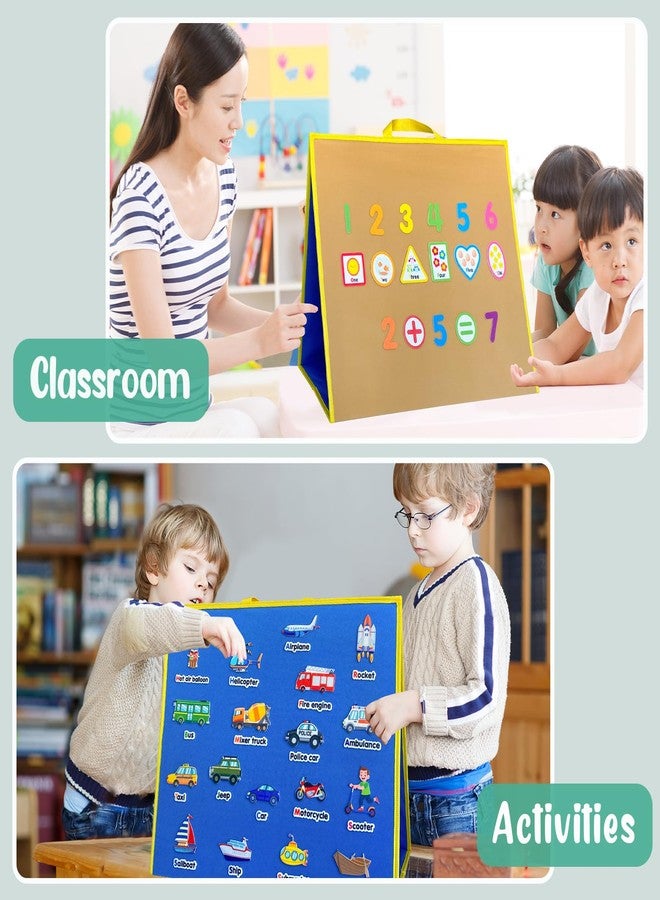 PENGFULL large Felt Flannel Board 22.8*19.7 In,Felt Story learning Board for Toddlers,Classroom,Preschool,Kiddie Corner, Interactive,Foldable,Stand,For Walls Felt Baord,Double-Sided Use,Gifts for Kids - Image 4